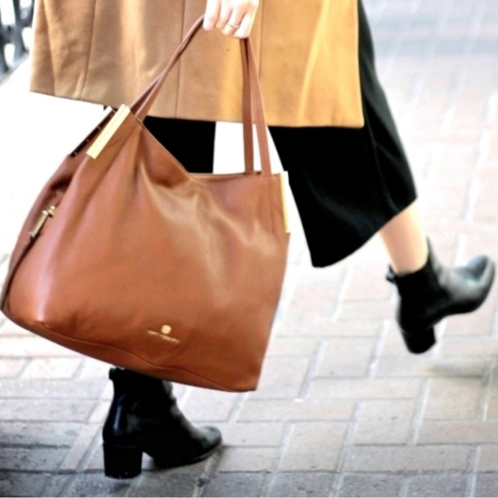 Elegant Brown Leather Tote Bag